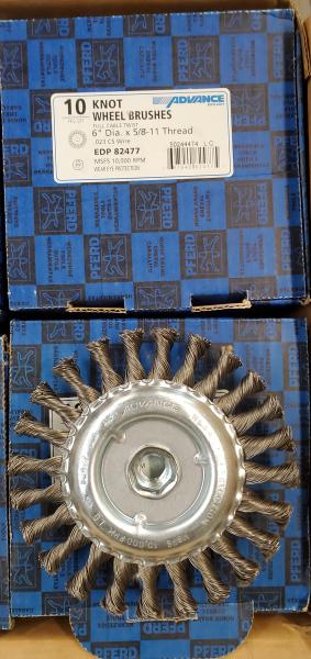 Lot of 80 6"x5/8" - Threaded Knot Wheel Brushes - Image 1