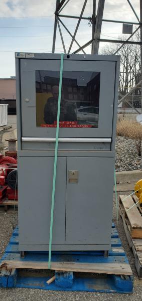 Used Metal Computer Cabinet W/Keys - Image 2