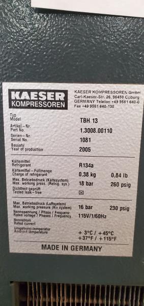 Used Kaiser Air Compressor W/ Air Dryer - Image 4