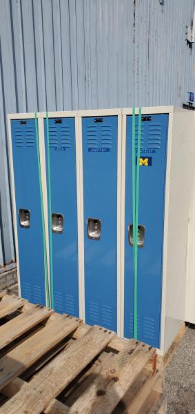 Lot of Used Hallowell Lockers. 5' tall, 18" deep - Image 1