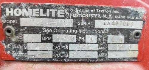Homelite 2500W Generator, Has Compression - Image 1