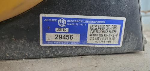 Master 155,000 BTU Kerosene/Diesel Heater, Non-Working. - Image 3