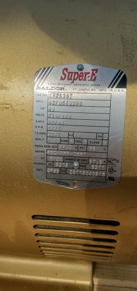 Used Baldor Super-E 480V Electric Motor. - Image 2