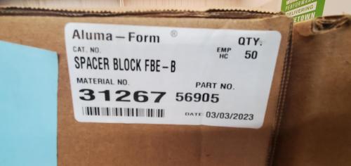Lot of 2 Boxes of Aluma-Form Spacer Blocks- Each box contains 50 Spacers- (1/2"x2"x8") - Image 2