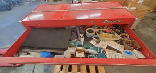 Snap-on Rolling TooBox with Top Box- Tools Included. Has Keys. 21"x50" (Not Available for Donation). - Image 2