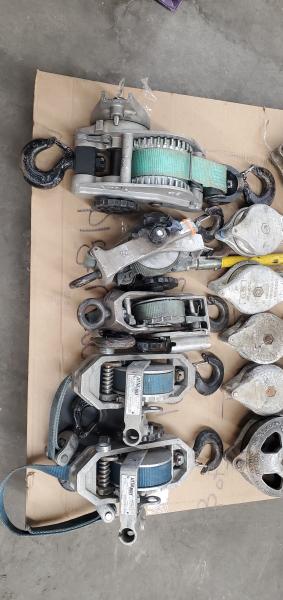 Lot of Chainfalls and Pulleys- One broken - Image 1