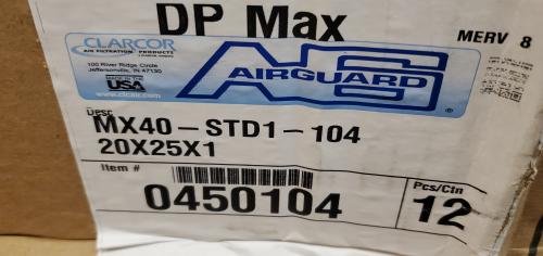 11 Boxes of 20"x25"×1" AirGuard Furnace Filters. 12 per box. - Image 1