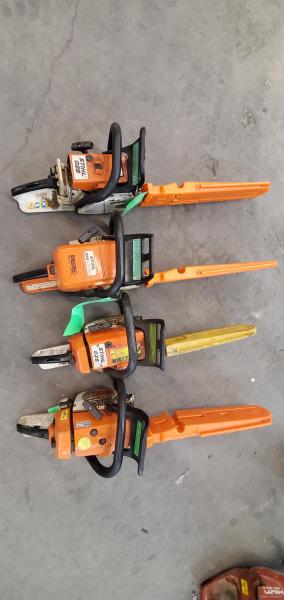 Lot of 4 Stihl Chainsaws, Broken/Missing Parts. - Image 1
