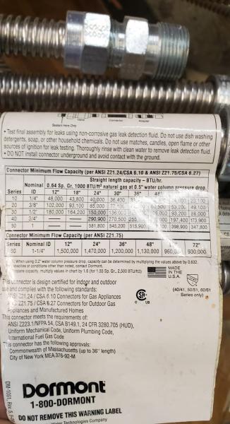 Stainless Appliance Flex Hose, Various lengths. - Image 2