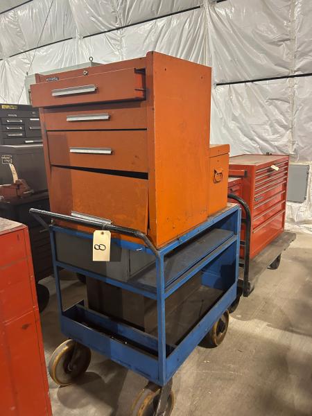 Lot 8- Kennedy Toolboxes on Blue Cart. (JH Campbell 3) . - Image 1