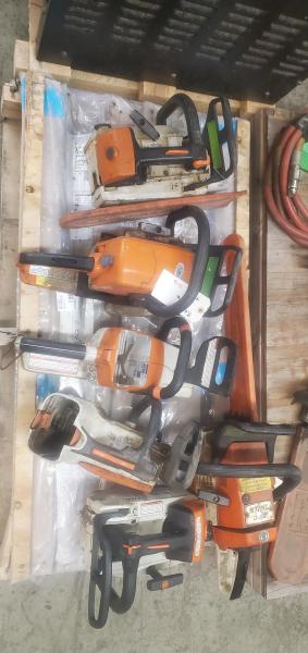 Lot of Stihl Electric And Gas Chainsaws for parts. - Image 1