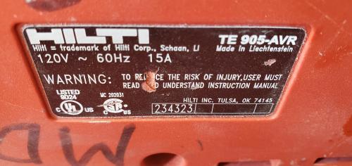 HILTI -TE 905-AVR- Working Condition. - Image 3