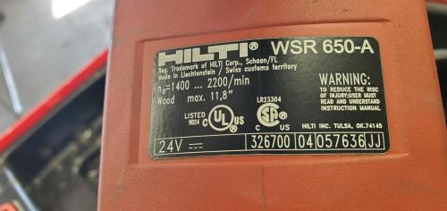 HILTI Cordless- WSR 650-A- No Battery, No Charger. - Image 2