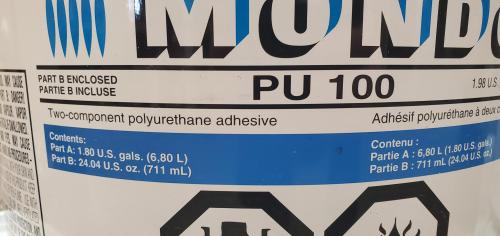 Mondo PU100 Two-Component Polyurathane Adhesive- Parts A and B. 5x 1.98 Gal/ea. - Image 2