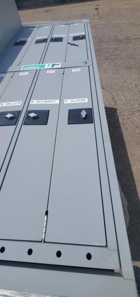 Lot of 24 Lockers Contained in 3 Cabinets Measuring 81"×31"×21.5" Deep.