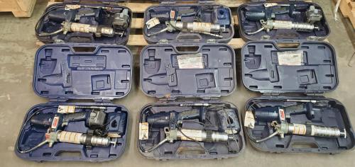 Lot of 6 Lincoln Power Luber Grease Guns and 5 Manual Grease Guns - Image 2