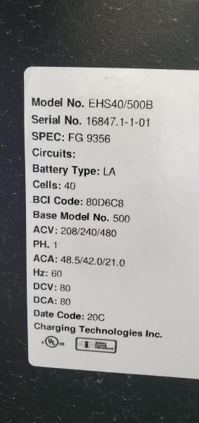 EHS40/500B -high-capacity lead-acid battery charger designed to charge 80V industrial batteries. - Image 3