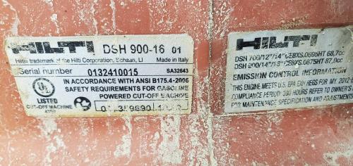 HILTI DSH-900 Concrete Saw- - Image 4