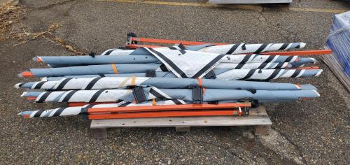 Lot of Construction Flags and Stands- 11 Flags, 3 Stands - Image 1