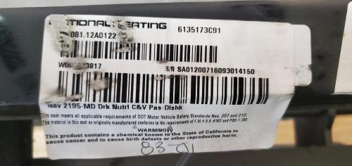 Lot of 2 Seats for 2020 NAVISTAR INTERNATIONAL- - Image 2