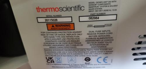 Lot of two (2) 100% functional Thermo Scientific Dionex ASE 350 Accelerated Solvent Extractors- (One unit is missing a rear access cover) - Image 4