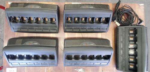 Lot of Motorola Portable Two-Way Radios w/ Multi-Unit IMPRES Chargers & 3 New Batteries (Radios No Batteries) - Image 2