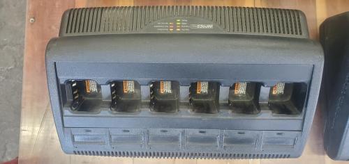 Lot of Motorola Portable Two-Way Radios w/ Multi-Unit IMPRES Chargers & 3 New Batteries (Radios No Batteries) - Image 4