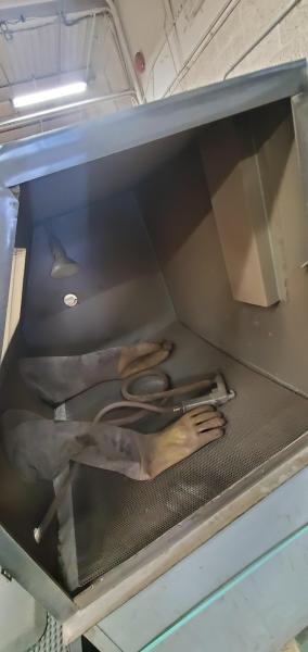 Skat-Blast Industrial Dry Blast Cabinet with Dust Collector, Dual Glove Ports. - Image 3