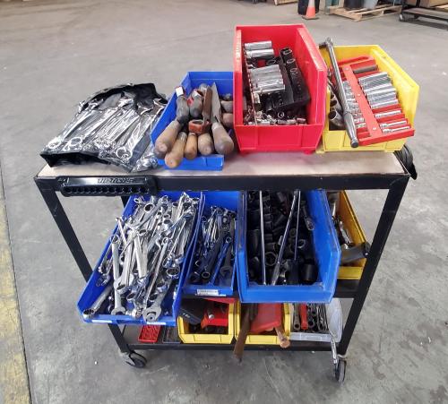 Lot of Assorted Hand Tools and Cart- - Image 2