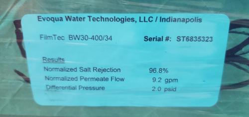 Lot of 8 Evoqua FilmTec BW30-400/34 8 - Image 1
