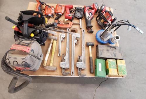 Mixed tool lot &mdash; DeWalt, Hilti, Porter Cable, Black & Decker, pipe wrenches, air tools, chargers, and more &mdash; untested. - Image 3