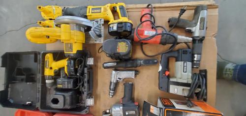 Mixed tool lot &mdash; DeWalt, Hilti, Porter Cable, Black & Decker, pipe wrenches, air tools, chargers, and more &mdash; untested. - Image 7