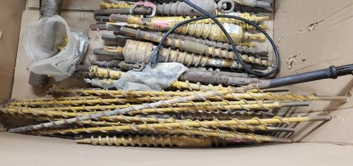 Assorted utility auger drill bits with pneumatic drills- - Image 1