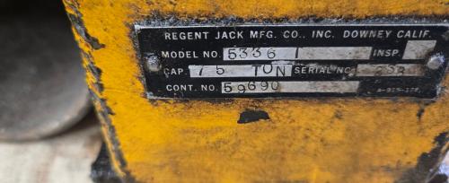 Utility Line Construction Equipment Lot &ndash; Regent Hydraulic Jack, Portable Hydraulic Power Unit. - Image 3
