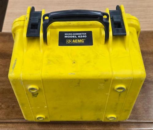 AEMC Instruments Model 6240 Micro-Ohmmeter, portable high-current resistance tester with digital display, multiple test ranges, and rugged field case - Image 1
