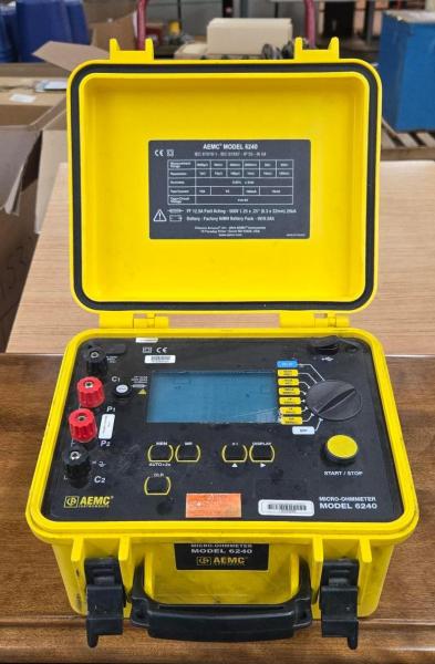 AEMC Instruments Model 6240 Micro-Ohmmeter, portable high-current resistance tester with digital display, multiple test ranges, and rugged field case - Image 2