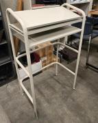 Lot of 3 Used Metal Podiums and 3 Rolling Book Carts- 