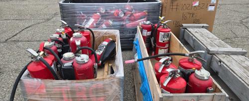 Lot of Fire Extinguishers with Parts. Untested, Require Certification Before Use- - Image 1