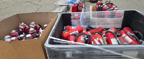Lot of Fire Extinguishers with Parts. Untested, Require Certification Before Use- - Image 2