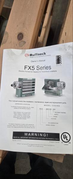 Lot of 2 Ruffneck FX5 explosion-proof electric forced air heaters (hazardous location rated) &ndash;Used - - Image 3