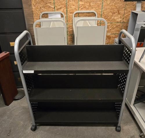 Lot of 3 Rolling Book Carts- - Image 1