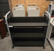 Lot of 3 Rolling Book Carts-