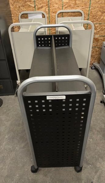 Lot of 3 Rolling Book Carts- - Image 3