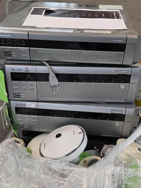 Bulk lot Panasonic security cameras (WV-SFV/SW series) with 4 Panasonic NVRs &ndash; untested commercial pull on pallet - Image 1