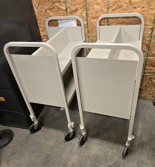 Lot of 3 Rolling Book Carts- - Image 2