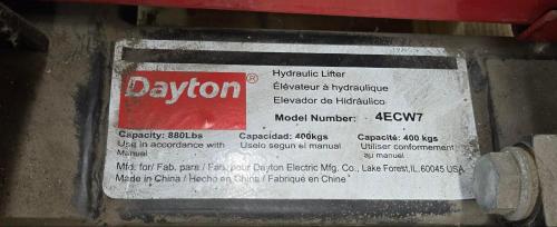 Dayton 4ECW7 Manual Hydraulic Lift- - Image 4