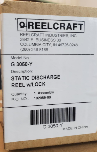 Lot of 4 REELCRAFT Static Discharge Reel w/Lock. G 3050-Y - Image 1