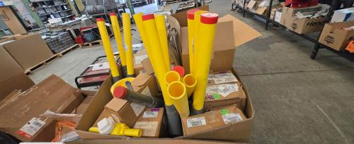 Bulk lot of polyethylene gas line materials including PolyValve valves, Performance Pipe fittings, risers, and assorted components, surplus. - Image 3