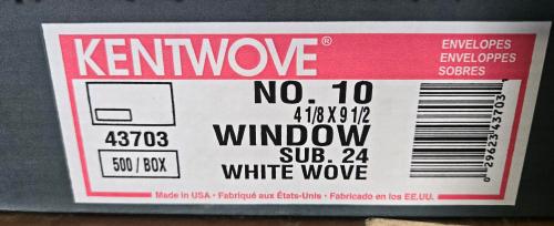 Lot of 4,000 Qty #10 Window Envelopes (White Wove)- 8.125 - Image 1