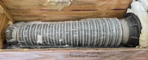 Lot 2 high-voltage porcelain station post insulators rated for 145kV. Ribbed weather-shed design for outdoor substation or transmission applications. - Image 1